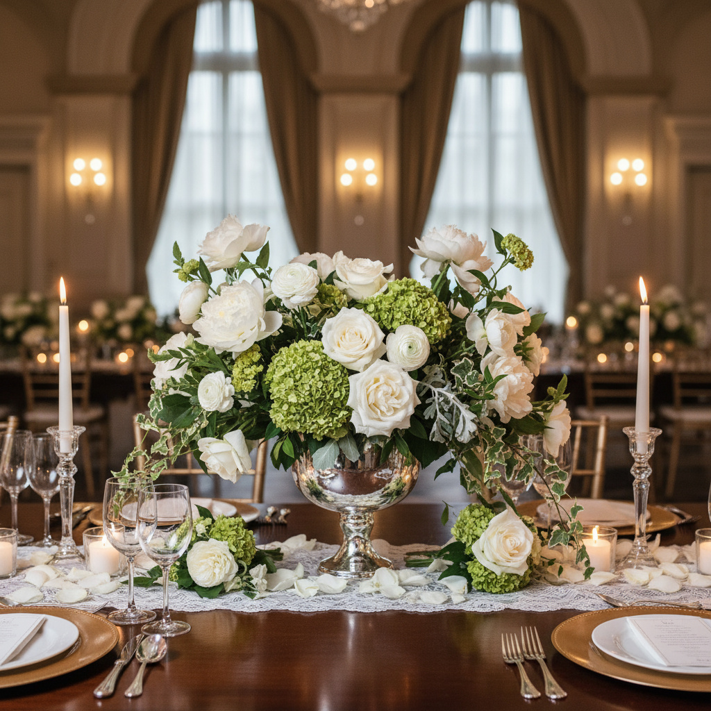 Elegant wedding floral centerpiece